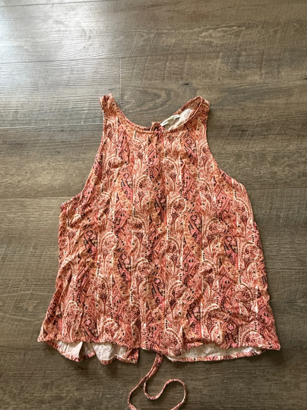 American Eagle Outfitters Rust Pink Paisley Tank Camisole